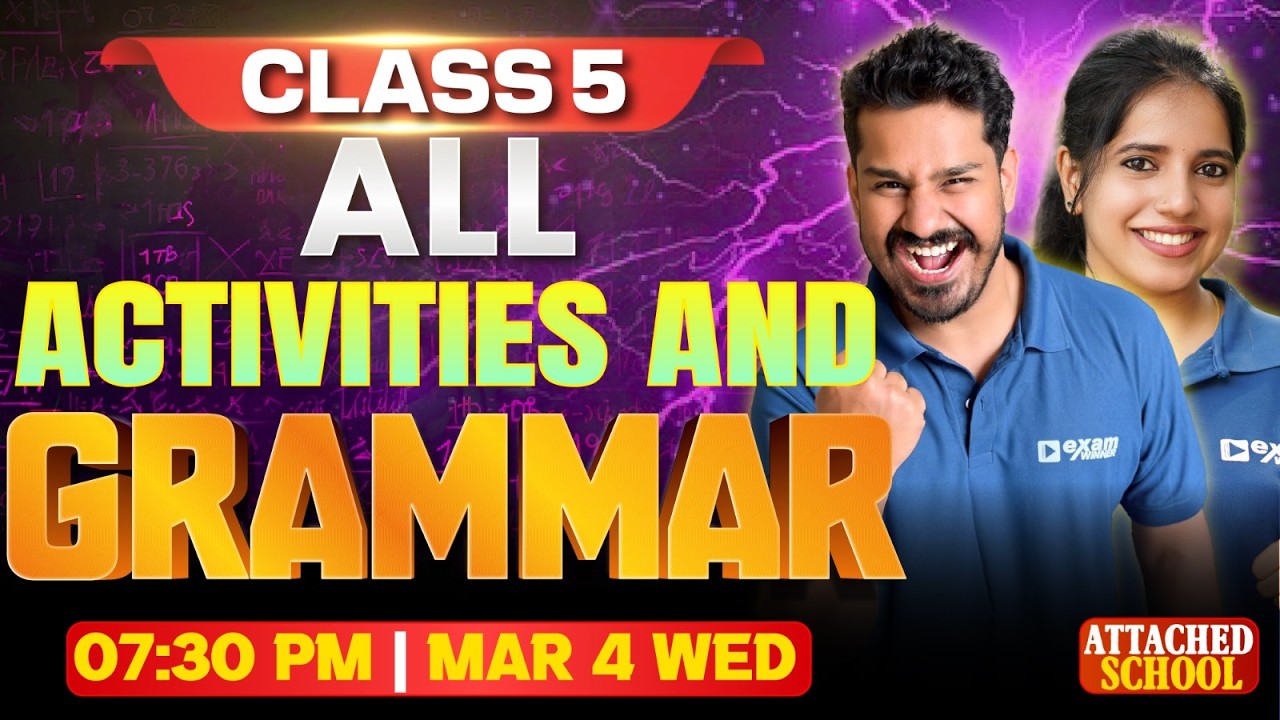 Class 5 English | All Activities & Grammar | For Attached School Students | Exam Winner