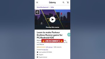 Learn to make Parkour Endless Runner game for PC/Android/IOS