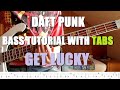 Daft Punk - Get Lucky (Bass Tutorial with TABS)