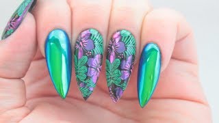 HOW TO: TROPICAL CHROME NAILS