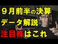 【注目株データ分析】9月前半の決算が凄かった銘柄を解説