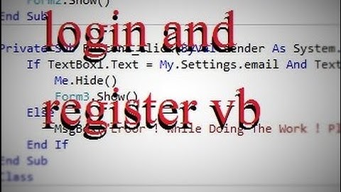 how to create a simple login and register in vb 2010