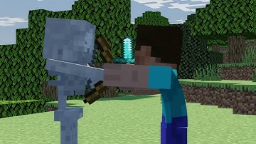 Minecraft Steve Vs Skeleton Animation
