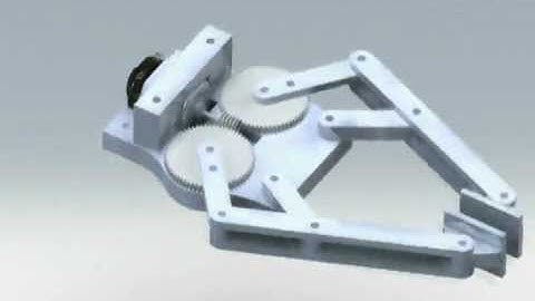 4 Bar Linkage End Effector, Robot Gripper Animation
