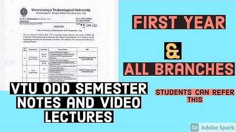VTU ODD SEMESTER ENGINEERING NOTES FOR ALL BRANCHES!! HOW TO REFER??