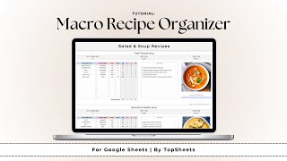 Macro Recipe Organizer Template | Step-by-Step Tutorial for Google Sheets