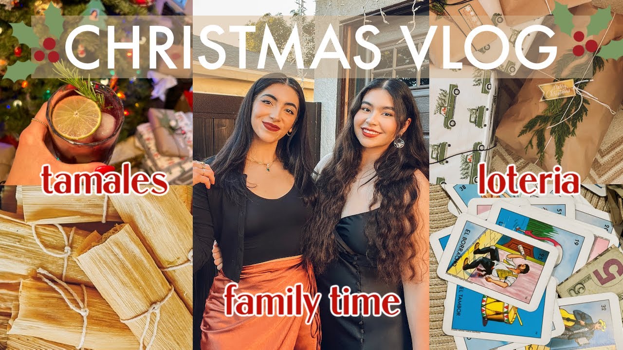 CHRISTMAS VLOG | Celebrate with my Mexican family, gifts, tamales, flan, tequila, loteria