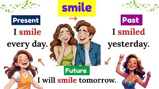 Learn English Fast! | 100 Daily Verbs in Present – Past – Future ⏳ For Beginners 🗣️