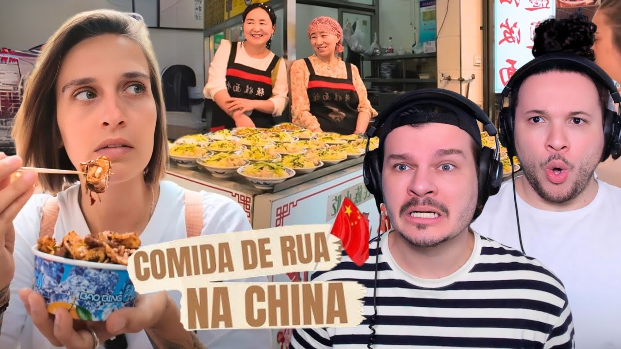 PROVANDO COMIDAS DE RUA NA CHINA - React Marina Guaragna