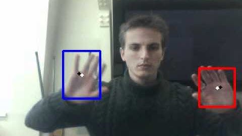Real-time hand tracking by particle filter fusion (vid7)