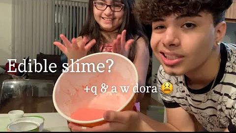 Making edible slime + q&a + insta live w Dora