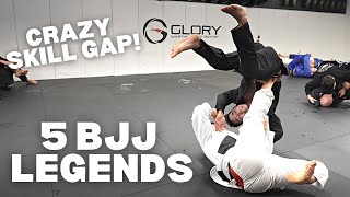 Avg BJJ Guy vs 5x BJJ Legends (CRAZY SKILL GAP)