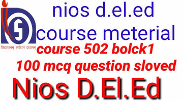 Nios d.el.ed course 502 block 1 mcq Dwonload in bengali .