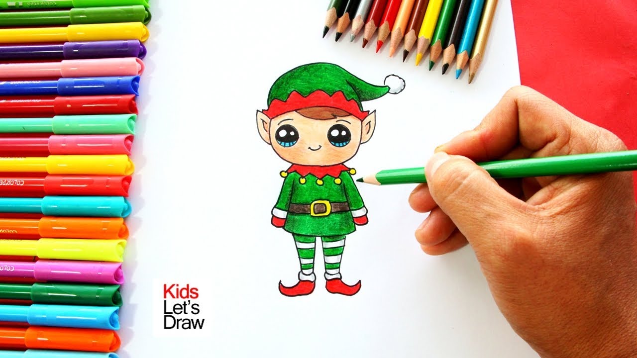 Cómo dibujar un DUENDE de Navidad de manera fácil | How to draw a Christmas  Elf - thptnganamst.edu.vn