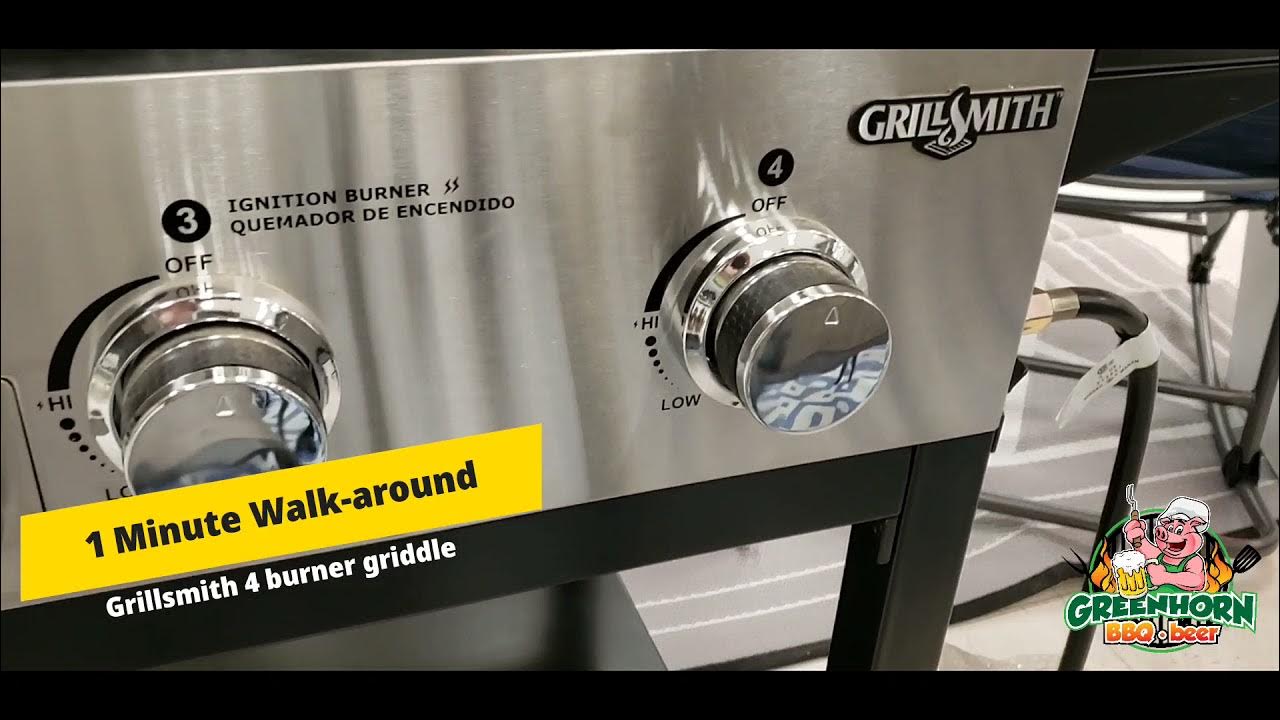 GrillSmith 4 burner griddle grill, 1 minute Walkaround grill review