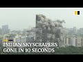 3,700kg of explosives used to demolish illegal skyscrapers in Noida near India’s capital