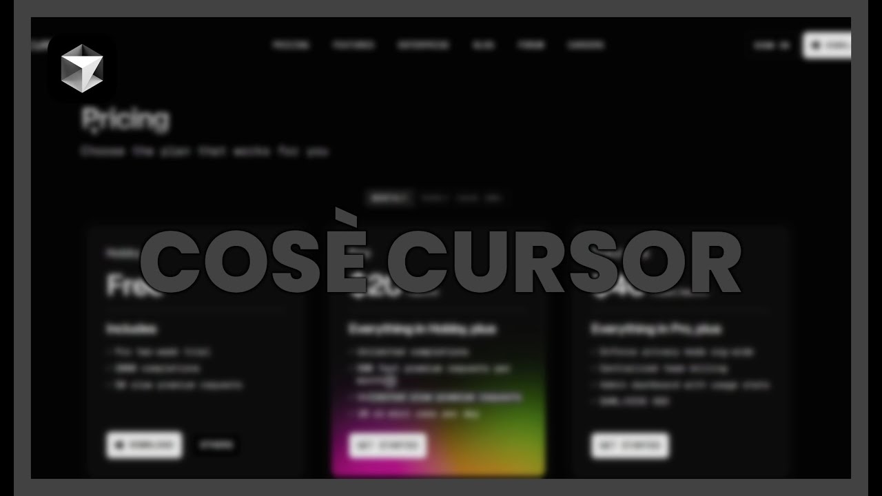 COS'È CURSOR? - AI CODE EDITOR - YouTube