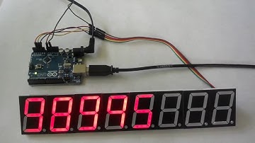 SYSMATT 7 Segment Display board / MAX7219 on an Arduino UNO (demo)