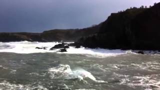 Moniello-Luanco. Impresionante mar y viento.