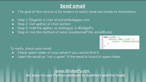 Send email in python for automated algorithmic trading TD Ameritrade Interactive Brokers Robinhood