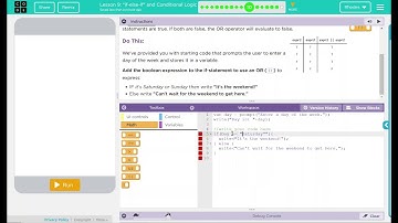 Unit 5 - Lesson 9 #10: Or Operator