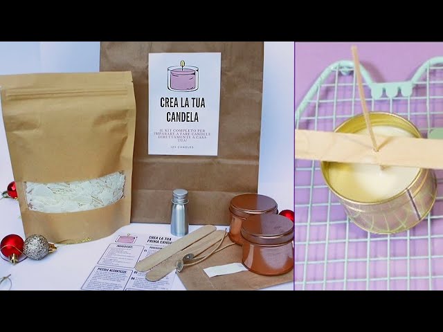 Candele fatta in casa , rosmarino e lavanda , cera di soia , come fare ,  tutorial passo passo 