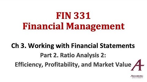 Part 2. Ratio Analysis 2: Efficiency, Profitability, and Market Value