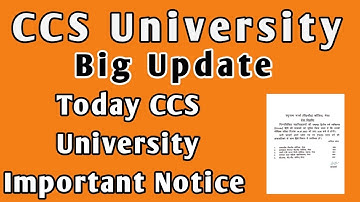 Today ccs University Important notice | CCS University Meerut news | Today ccsu update