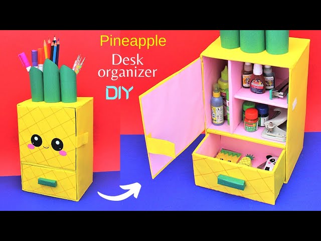 best mini dustbin made from paper cup/how to make desk organiser