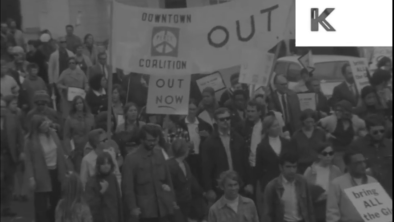 1960s USA Anti Vietnam War Rally, Protest