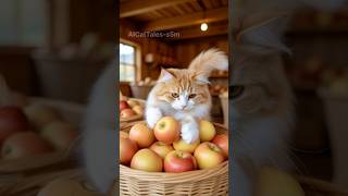 😺 Cute Cat Playing with Fresh Apples! #youtubeshorts #cat #apple