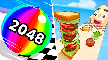 Ball Run 2048 Vs Sandwich Runner - SpeedRun Gameplay Android, iOS H4CA1QMU9C