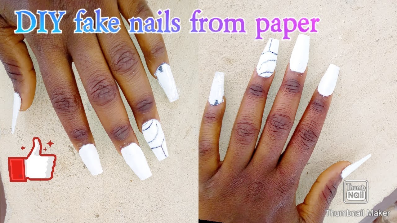 How to: DIY fake paper nails - YouTube