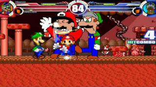 Mario & Malleo vs Luigi & Weegee MUGEN Battle!!!