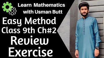 Class 9th Mathematics Chapter 2 Review Exercise | Learn Mathematics with Usman Butt