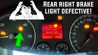 Rear Right Brake Light Defective! |  Quick Faulty Light Failure Fix in VW Touran