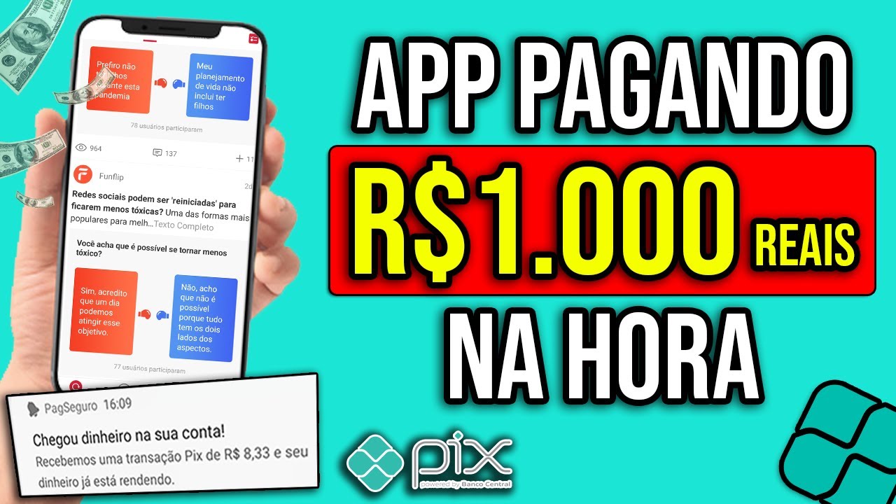 [NOVO] FunFlip Pagando até R$1000 na HORA 😱 App que Ganha Dinheiro de Verdade via PIX 🤑