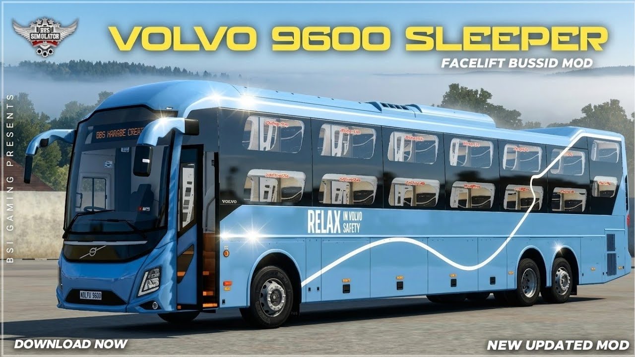 Download Updated Volvo 9600 Facelift Sleeper bus mod for bussid | New ...