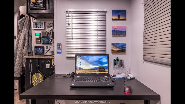 Replaced RV slide out room dinette with a mobile office workspace.