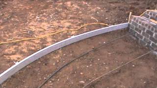 How to form a curved concrete sidewalk