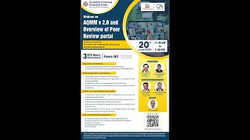 Webinar on AQMM v 2.0 and Overview of Peer Review portal