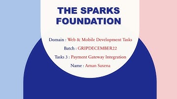 #3 Task | Payment Gateway Integration | Sparks Foundation Web Development Internship | #GRIPDEC22