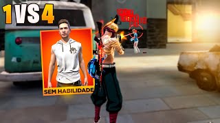 FUI DESAFIADO A JOGAR SEM HABILIDADES SOLO VS SQUAD!! FREE FIRE MOBILE