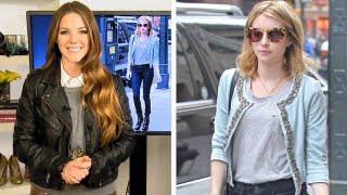 Emma Roberts in a Blue ASOS Jacket in NYC