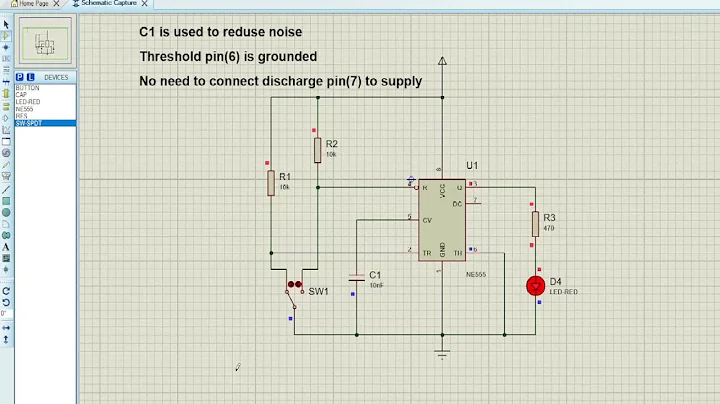 555 timer in Bistable Mode