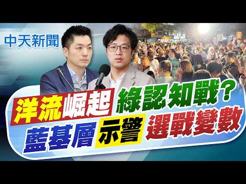 【簡至豪報新聞】"洋流"崛起綠認知戰? 藍基層示警選戰變數｜ 沈伯洋中壢掃街 藍議員曝"支持者叫錯姓名" 20260921 精華版 @中天電視CtiTv