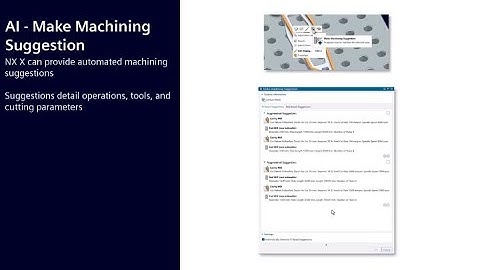 AI Make Machining Suggestion (AI MMS) in NX CAM