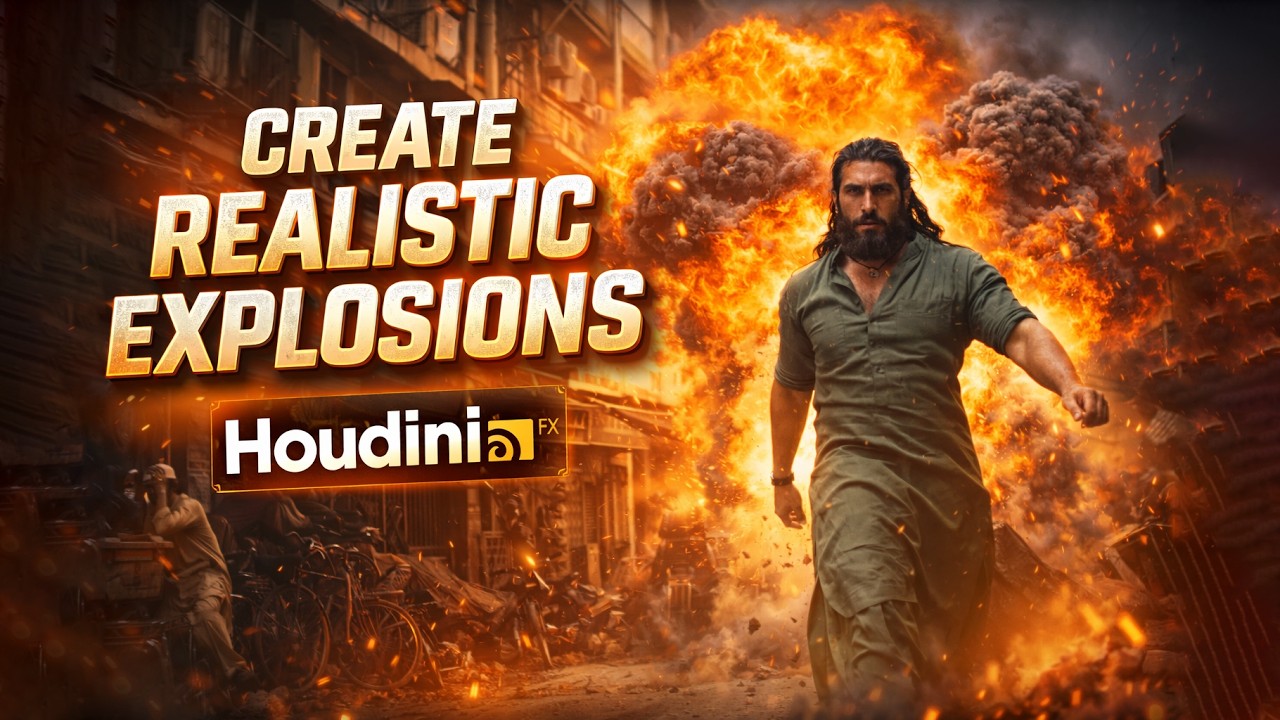 Movie Level Explosion in Houdini FX | Dhurandar Style VFX Tutorial 💥 ...