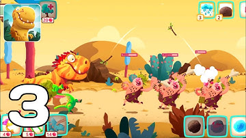 Dino Bash Dinosaurs v Cavemen Tower Defense Wars - Level 16-20 Part 3 (Android GamePlay Walkthrough)