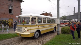 Parada historycznych autobusów. Dni Otwarte Zajezdni Popowice 18.09.2021.